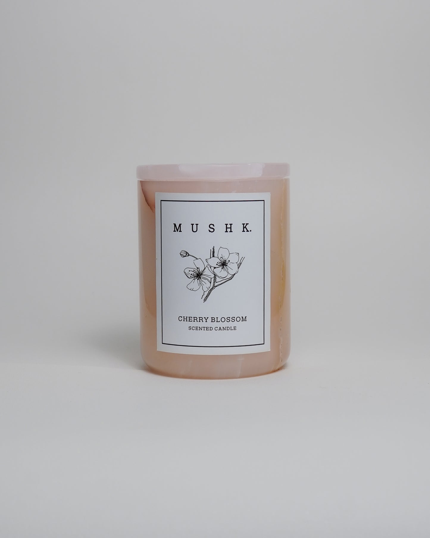 Cherry Blossom scented soy wax handmade marble candle