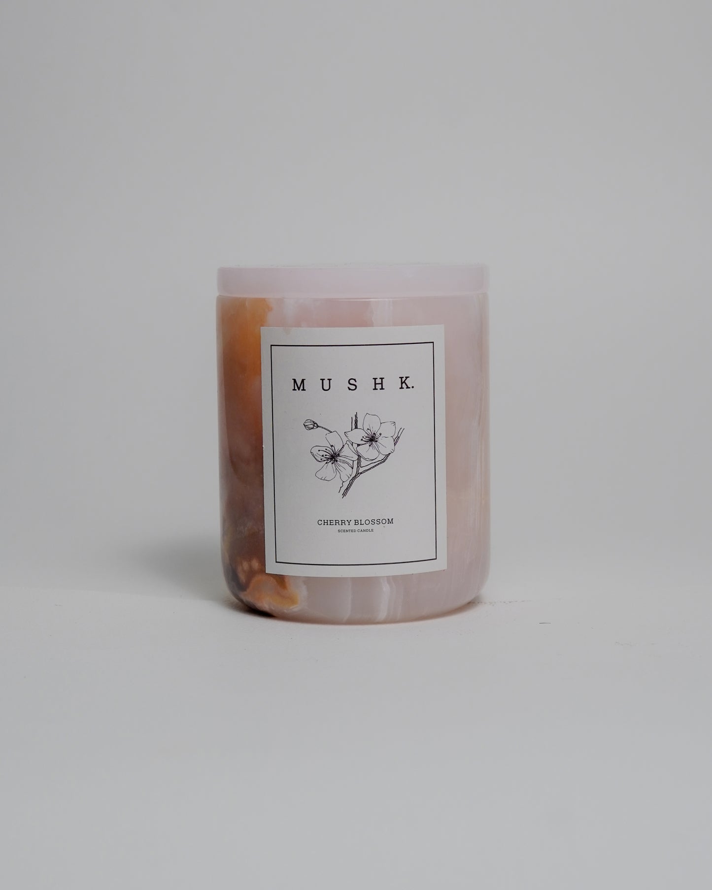 Cherry Blossom scented soy wax handmade marble candle